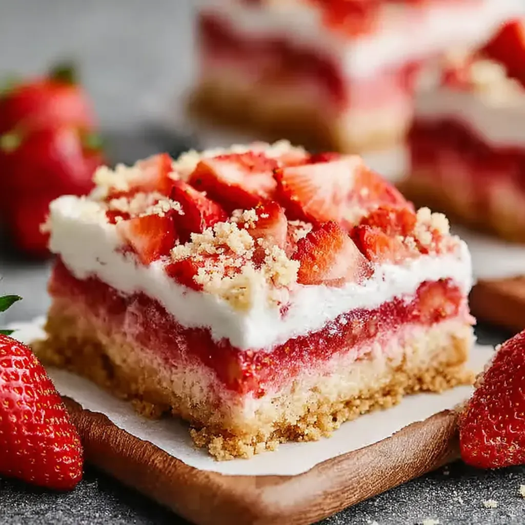 A slice of strawberry cheesecake on a plate.