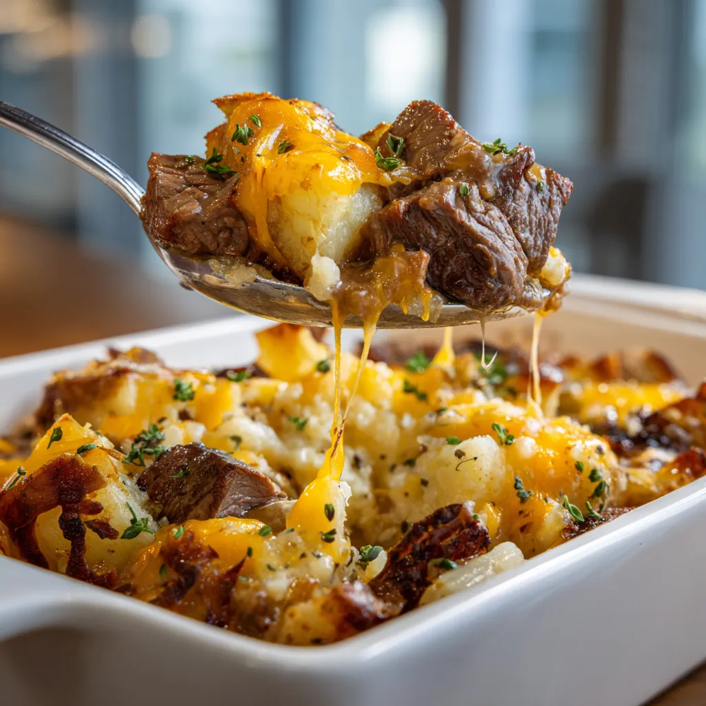 A spoon is in a bowl of food.