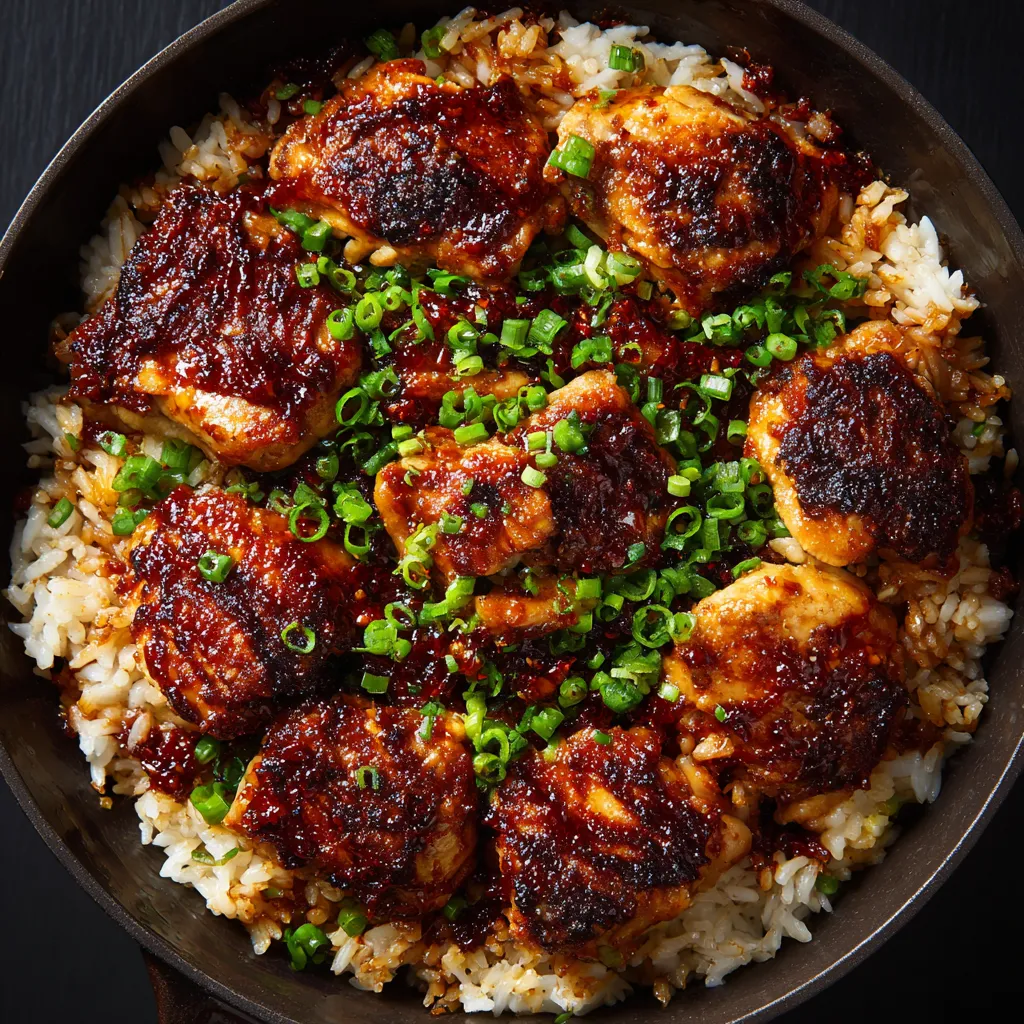 A plate of food with rice and meat.