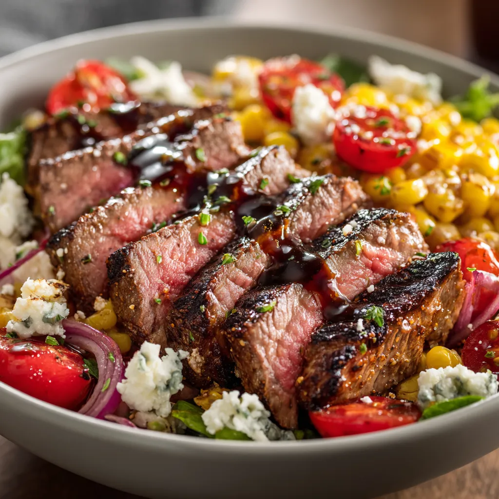 A plate of food with meat and vegetables.