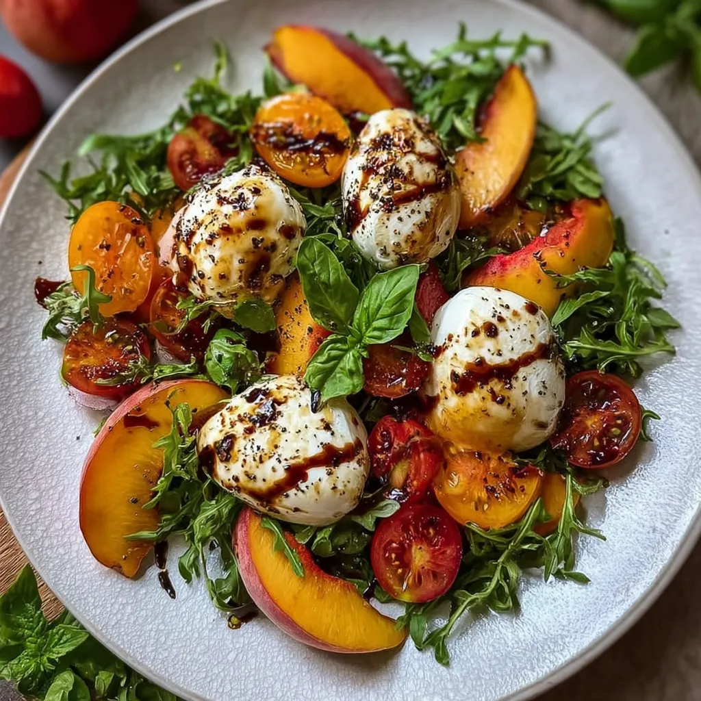 A plate of food with tomatoes, peppers, and cheese.