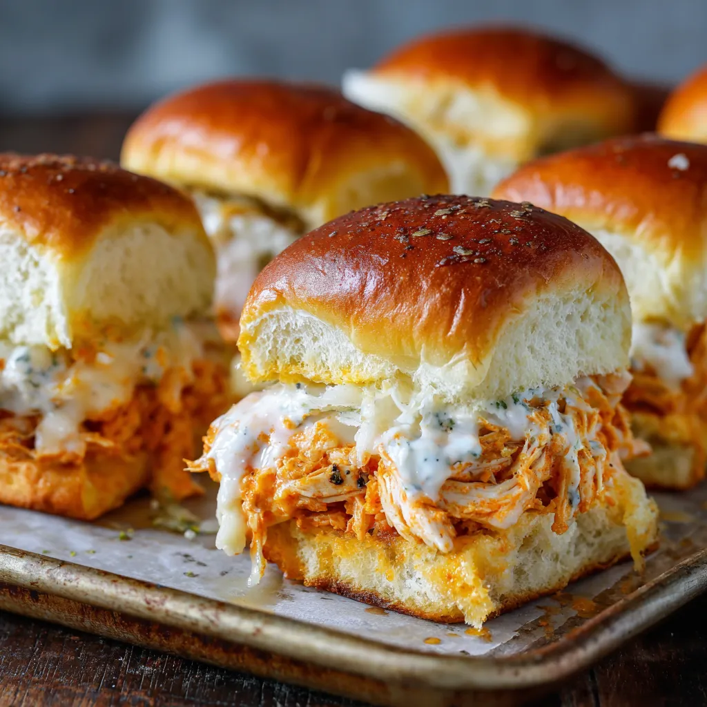 A tray of sandwiches with meat and cheese.