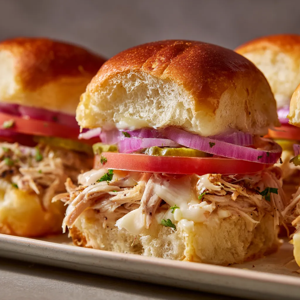 A plate of sandwiches with tomatoes and onions.