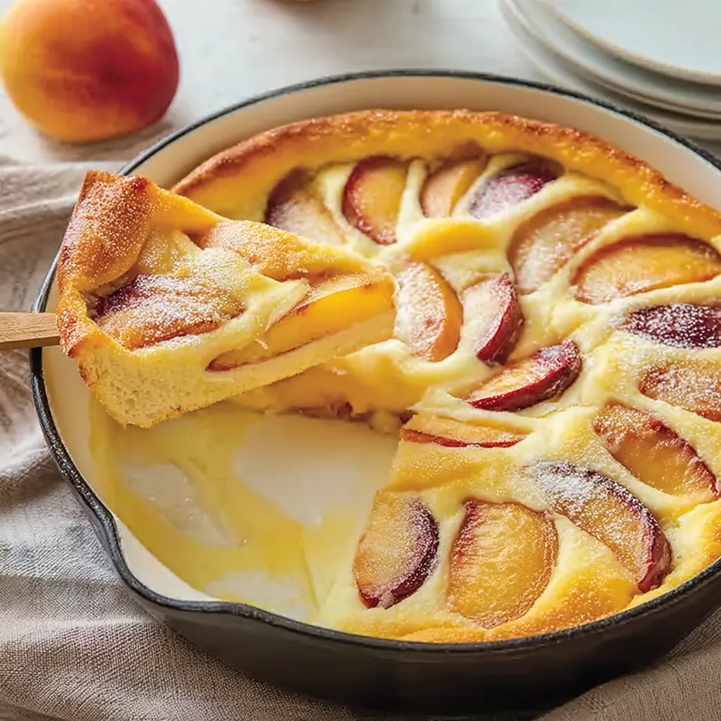 A slice of pie with a wooden spoon in it.