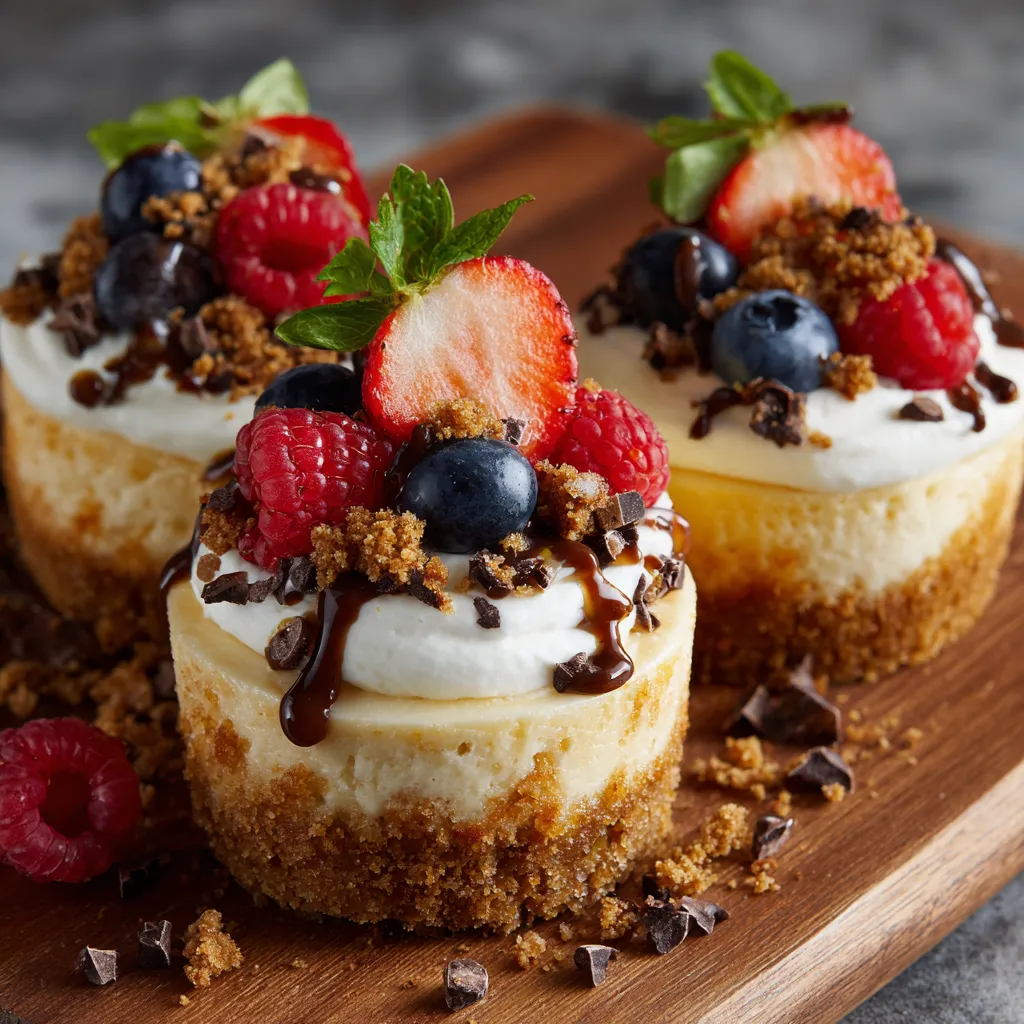 Two desserts with strawberries and blueberries.