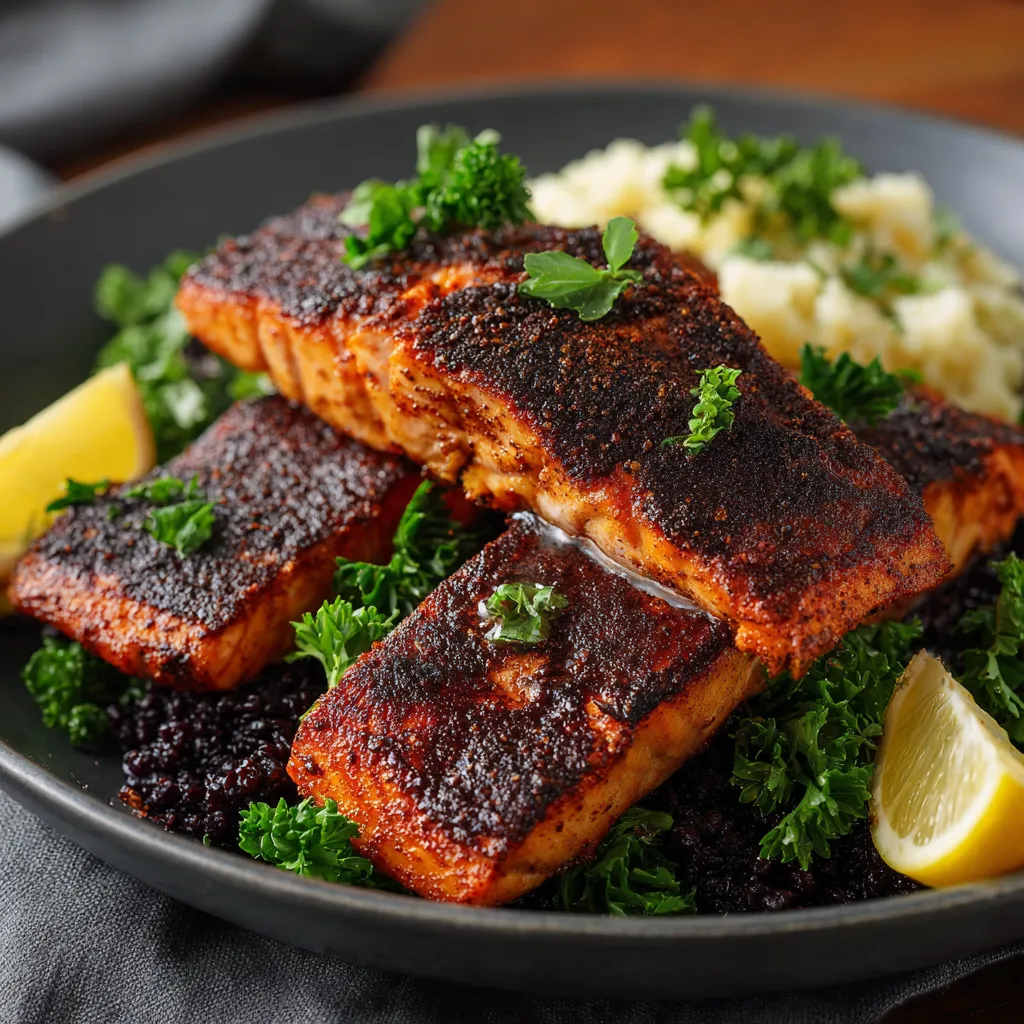 A plate of food with fish and vegetables.