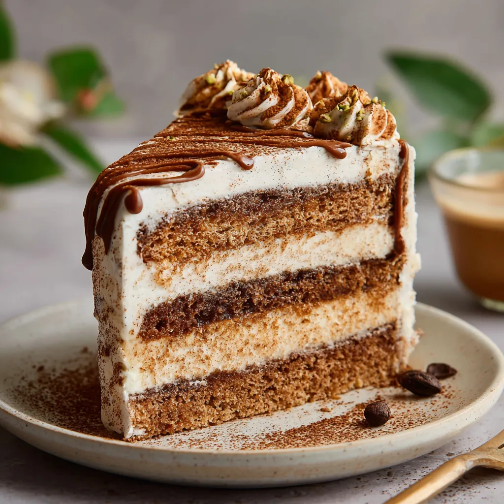 A slice of cake with chocolate and white frosting.