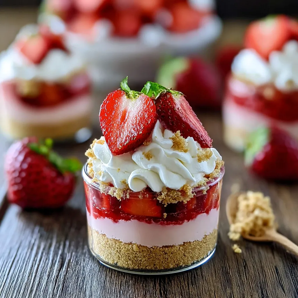 A dessert with strawberries and whipped cream.