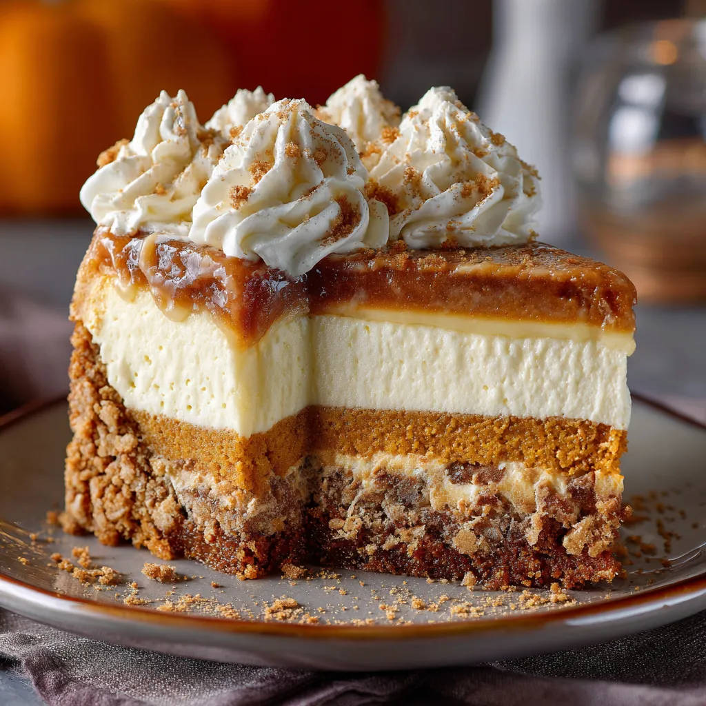 A slice of pie with whipped cream and caramel.