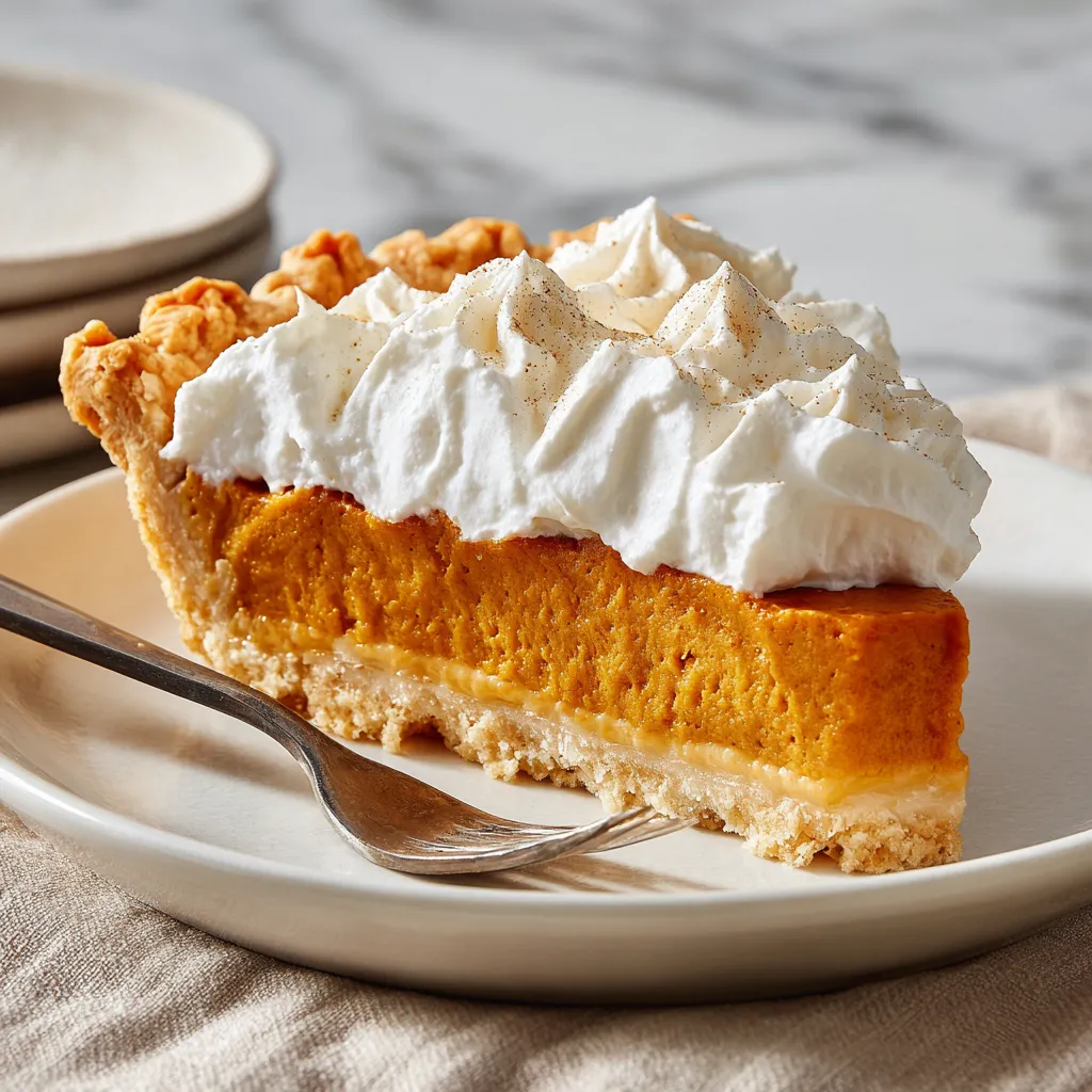 A slice of pie with whipped cream on top.
