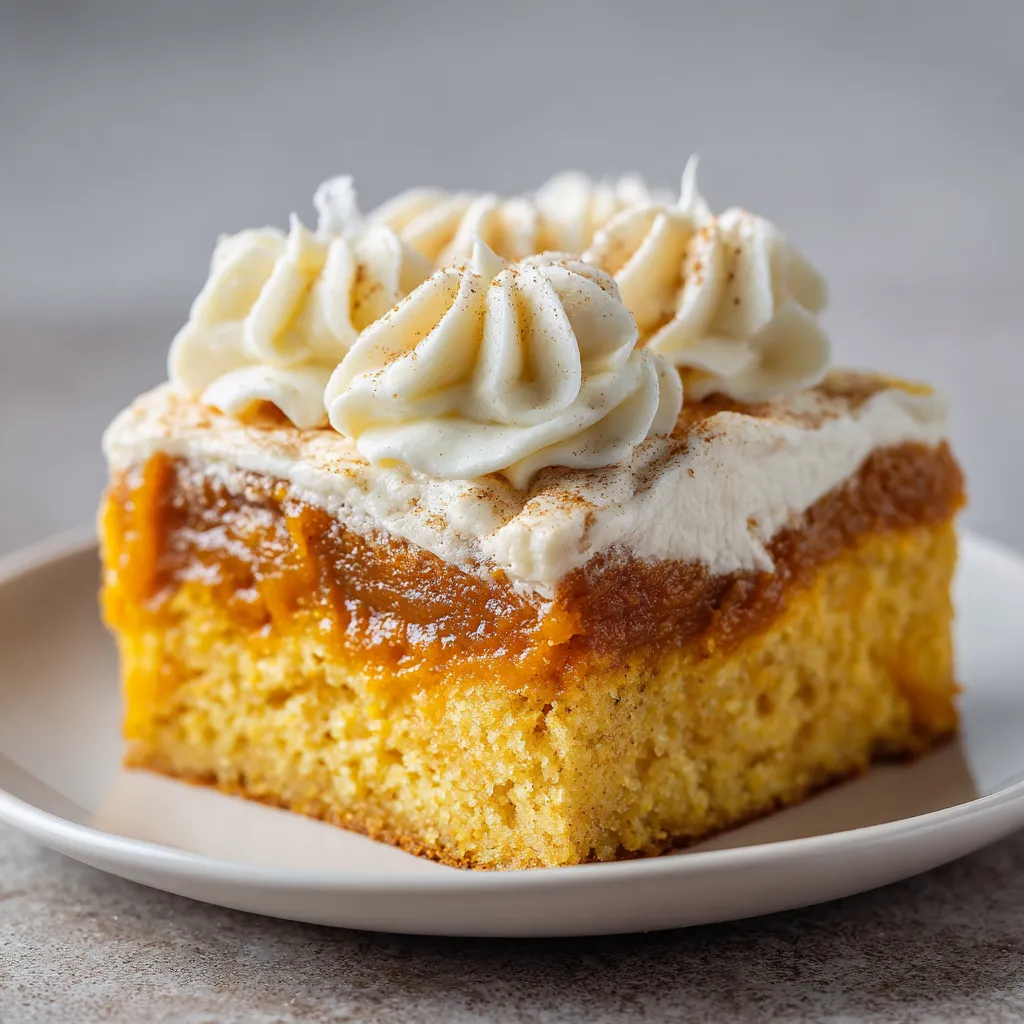 A slice of cake with white frosting and a sprinkle of cinnamon.