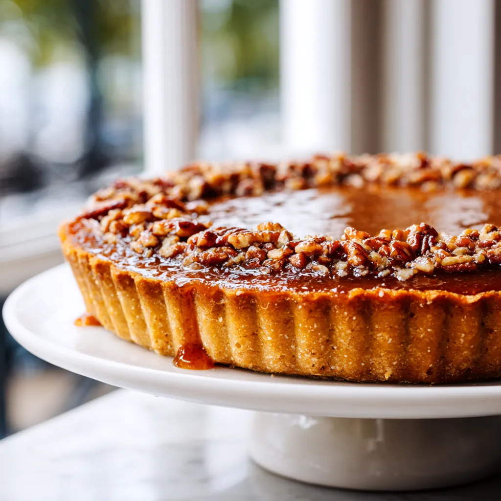 A slice of pie on a plate.