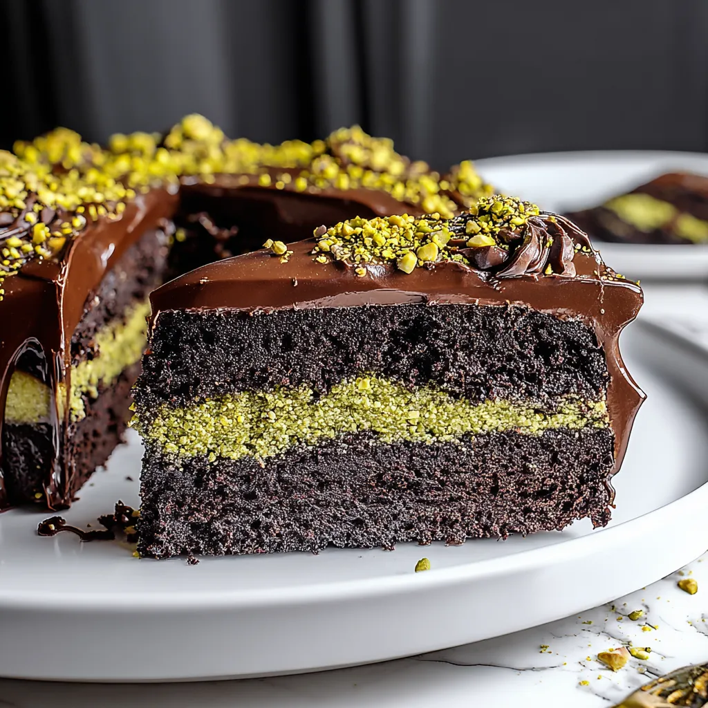 A slice of chocolate cake with a white plate.