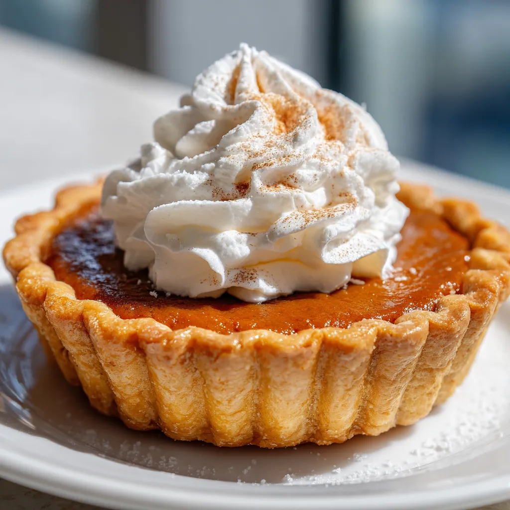 A slice of pie with whipped cream on top.