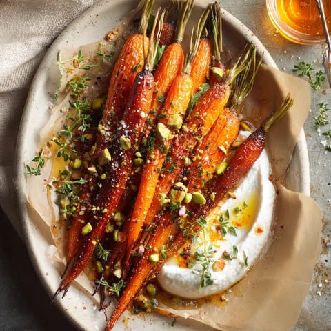 A plate of carrots with a dollop of yogurt on top.