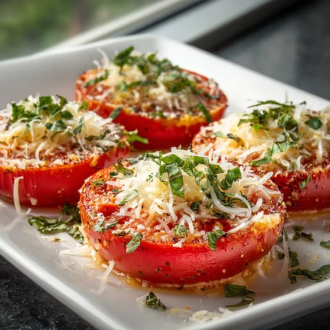 A plate of food with tomatoes and cheese.