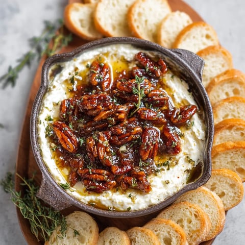 A bowl of dip with bread and nuts.