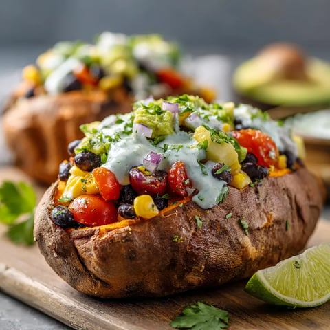 A plate of food with a potato and a lime wedge.