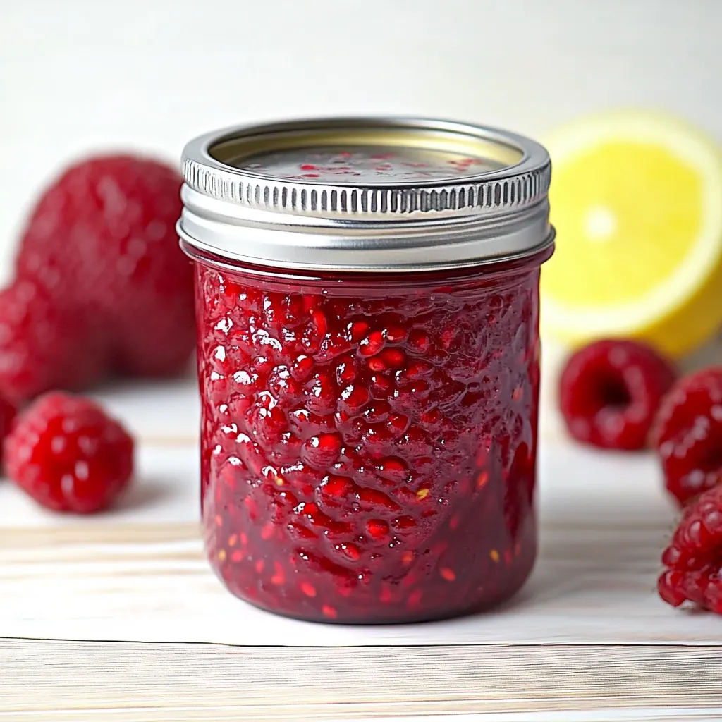 A jar of jam with a lemon wedge on top.