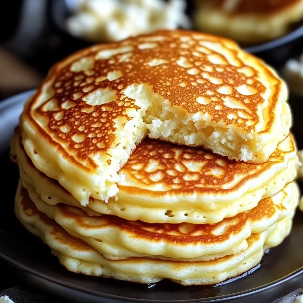 A stack of pancakes on a plate.