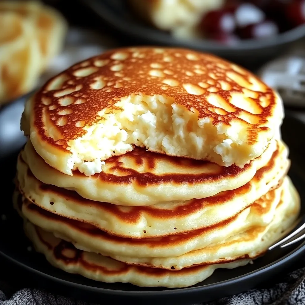 A stack of pancakes on a plate.