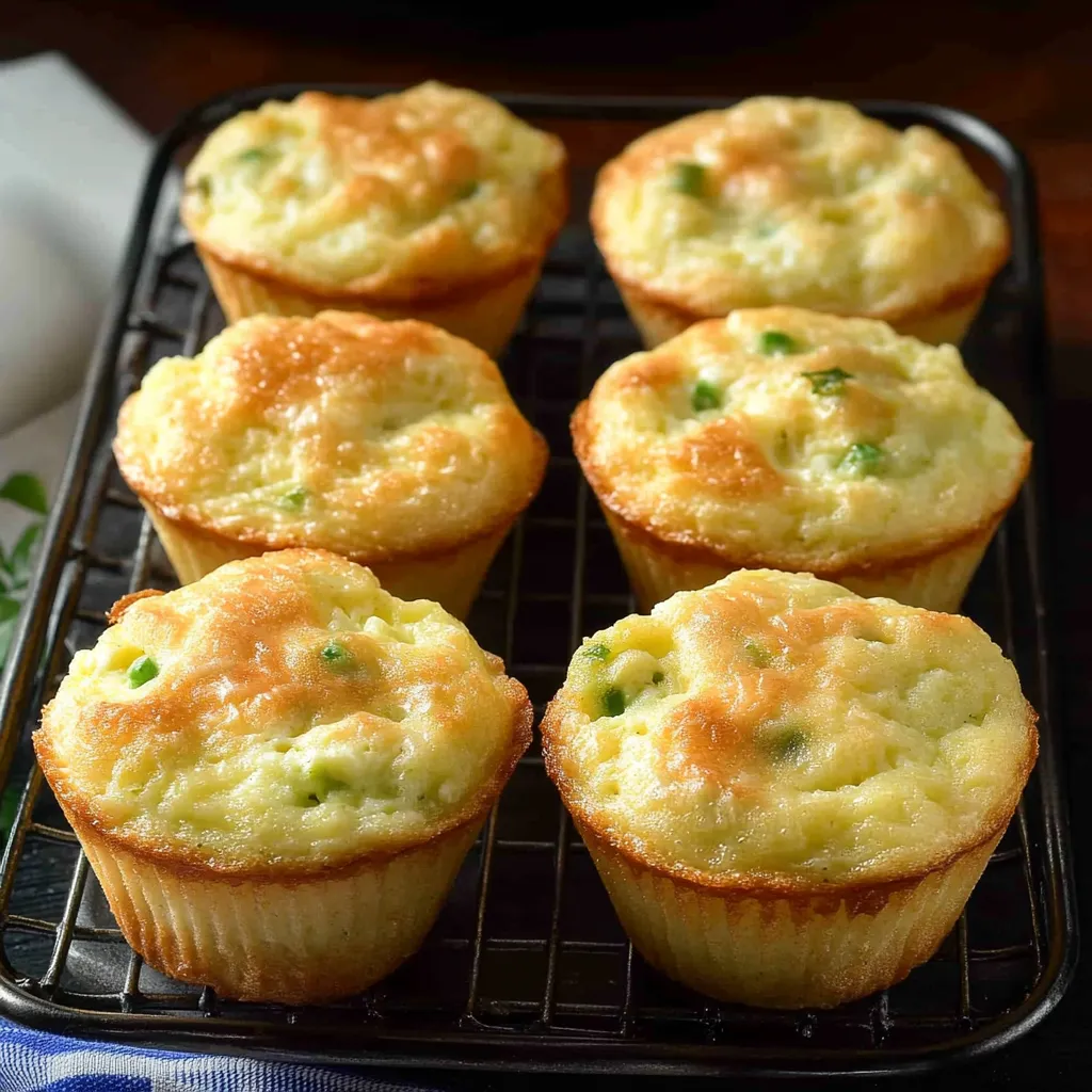 A tray of muffins with green toppings.
