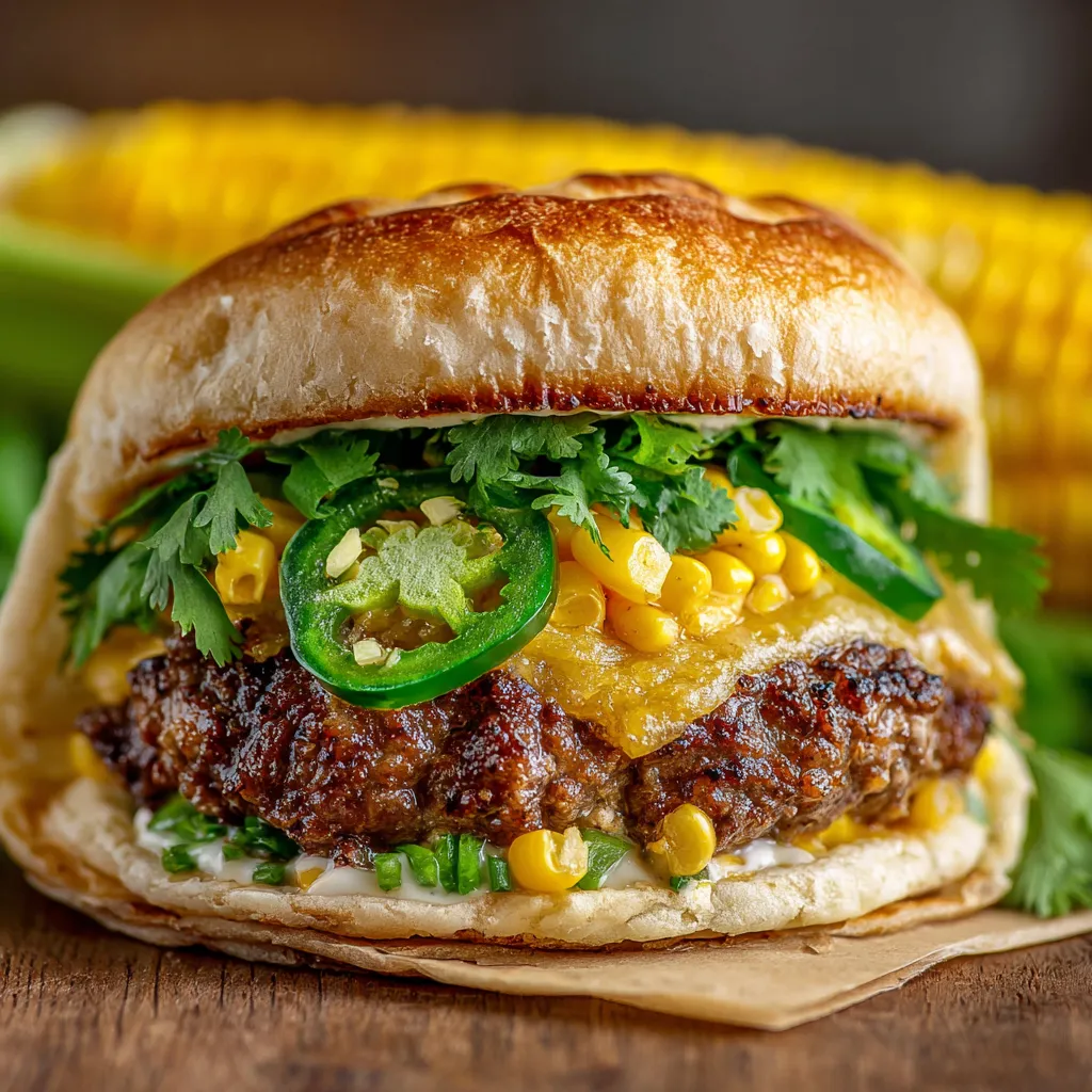 A sandwich with jalapenos and corn.
