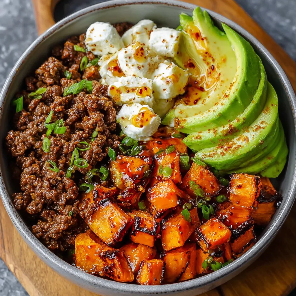 A bowl of food with a variety of ingredients.