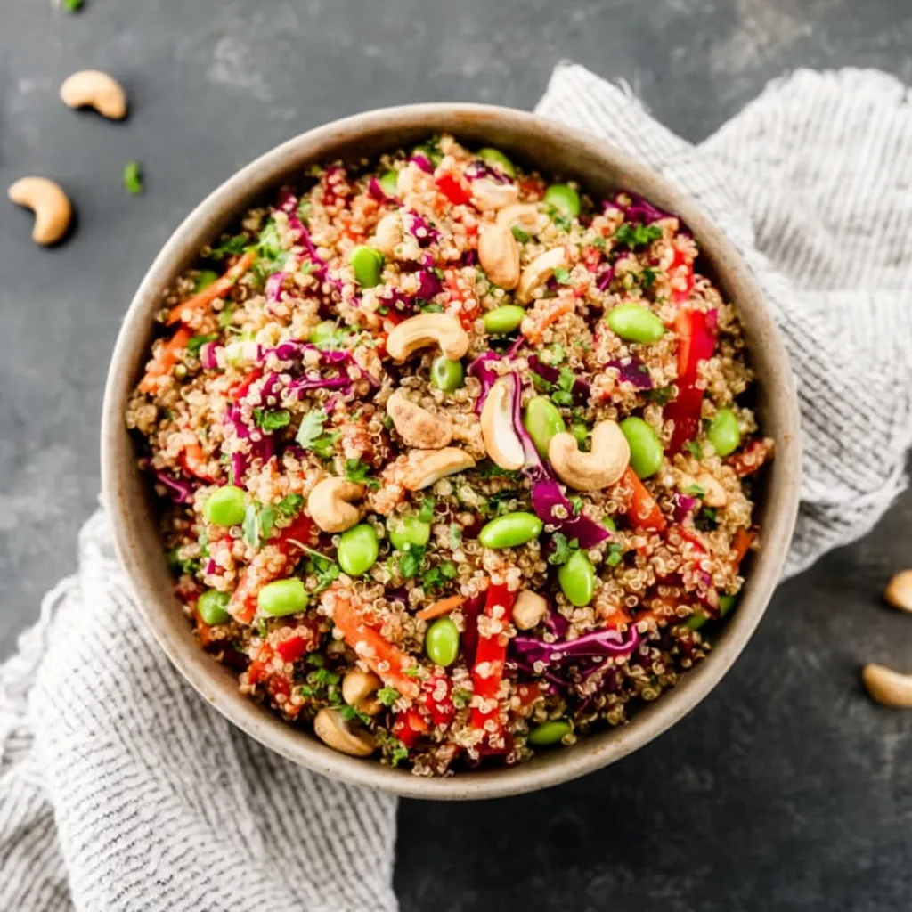 A bowl of food with nuts and vegetables.