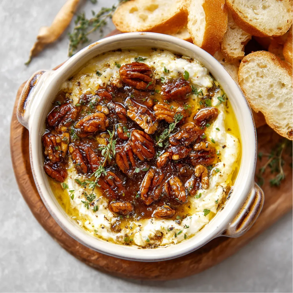 A bowl of food with a nut on top.