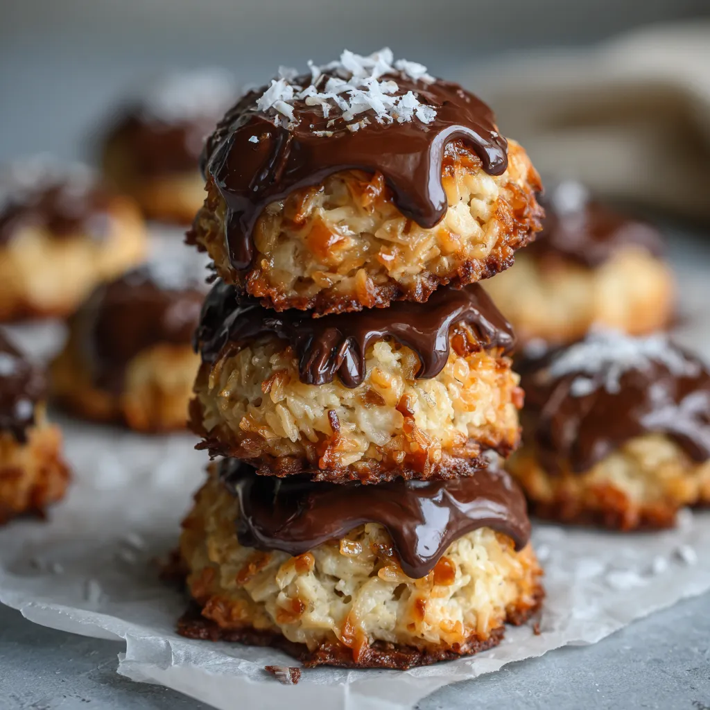 Chocolate covered cookies on a plate.