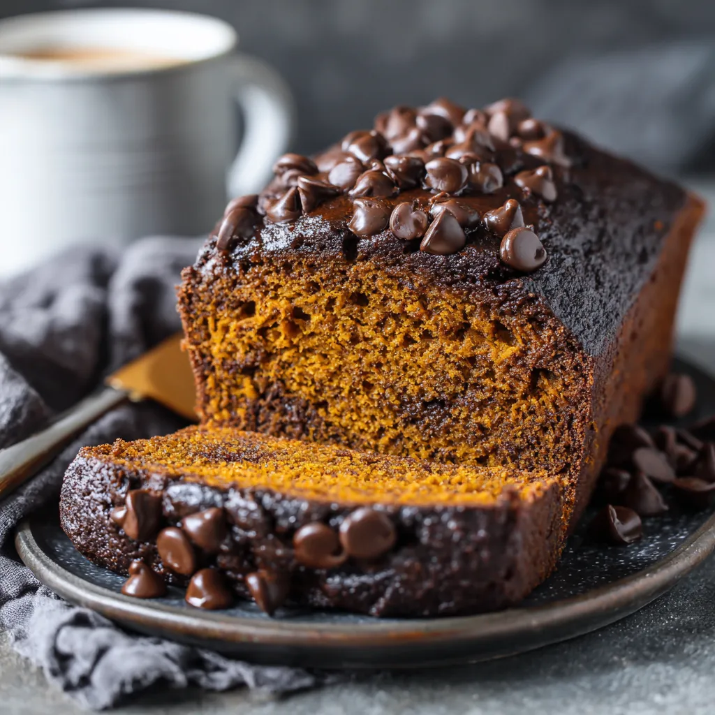 A slice of chocolate cake with chocolate chips.