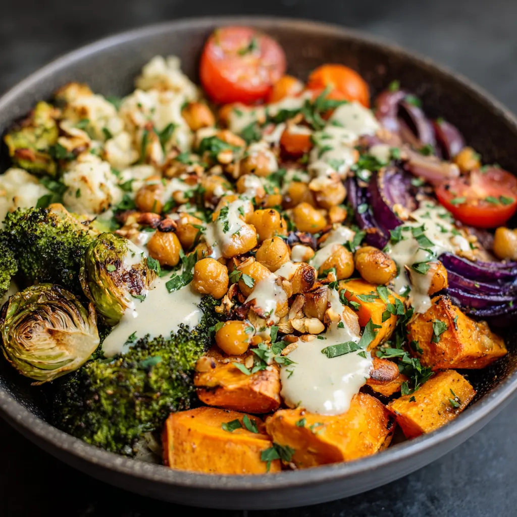 A bowl of vegetables and nuts.