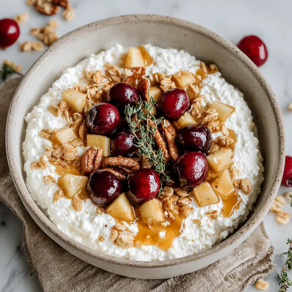 Bowl of yogurt with fruit and nuts.