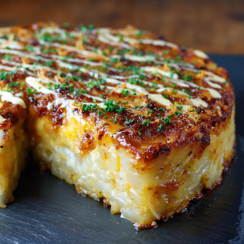 A slice of food with sauce on it.