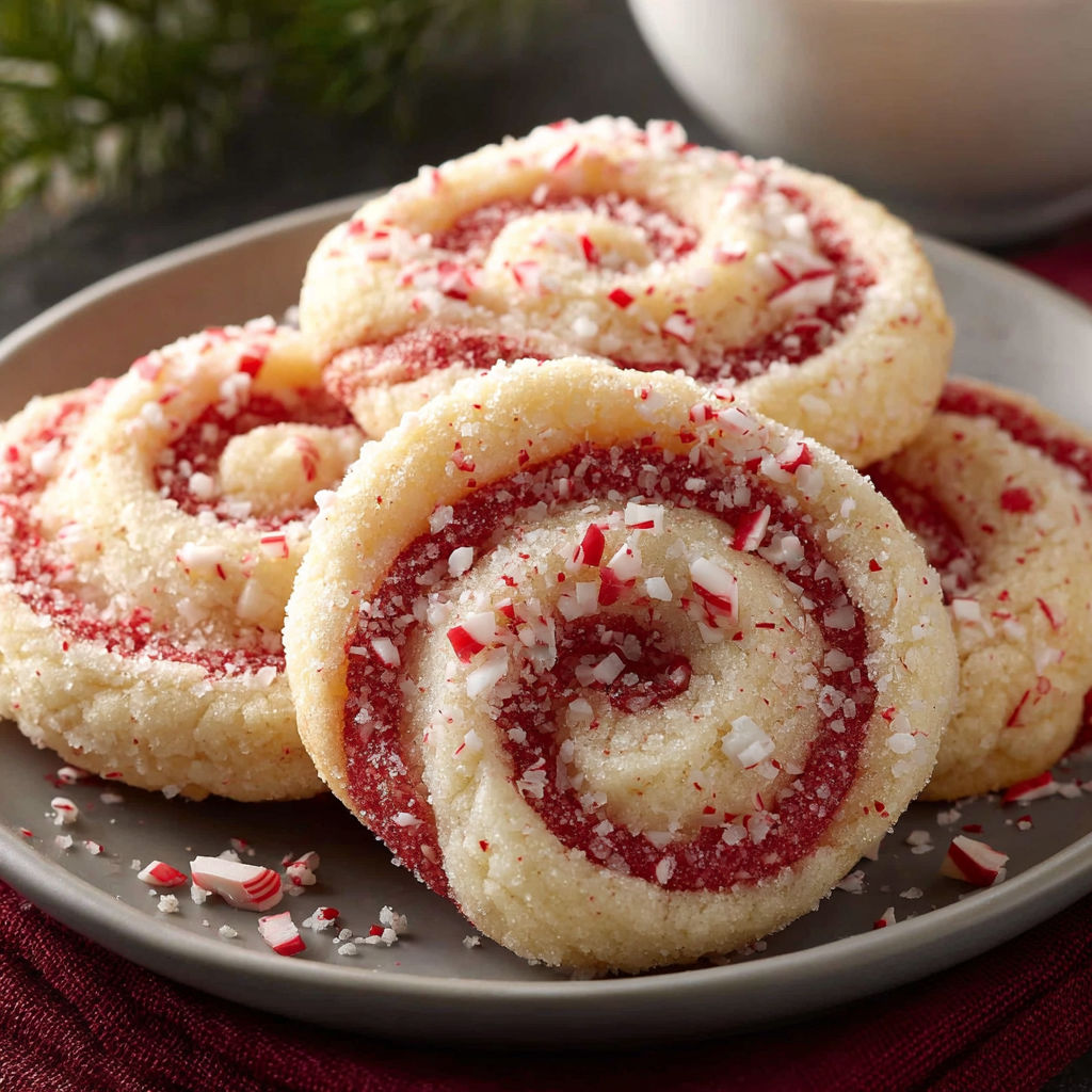 A plate of cookies with red and white icing.