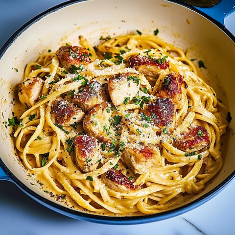A bowl of pasta with chicken and cheese.