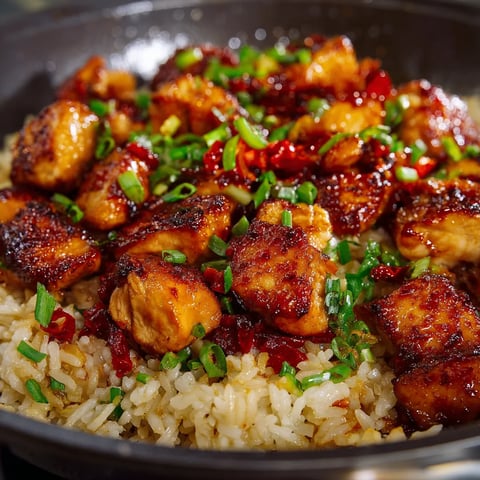 A plate of food with rice and meat.