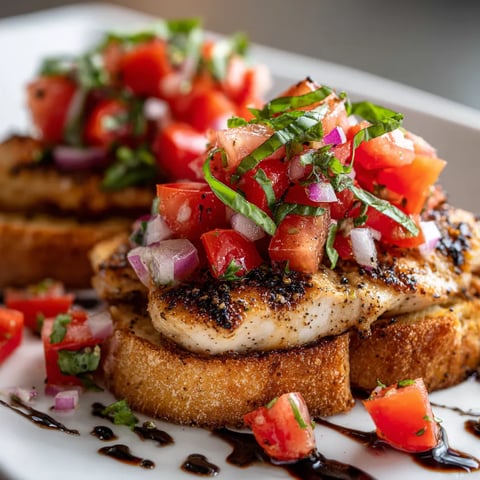 A plate of food with tomatoes and basil.