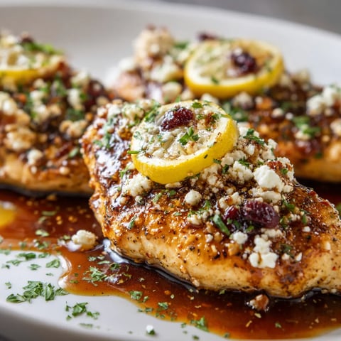 Chicken with lemon and blue cheese.