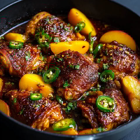 A bowl of chicken with peppers and onions.