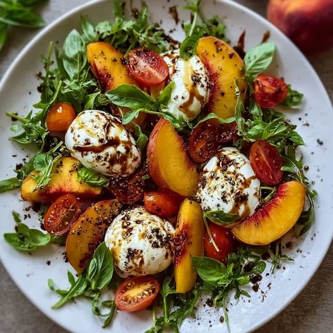 A plate of food with tomatoes, peppers, and cheese.