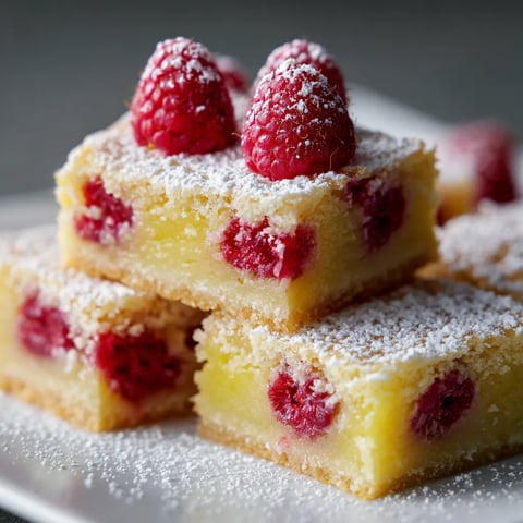 A stack of cake with raspberries on top.