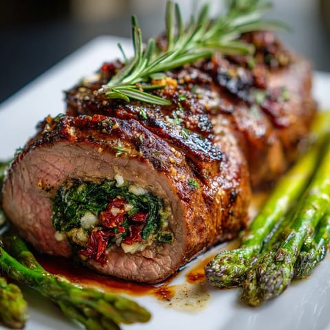 A plate of meat with herbs on it.