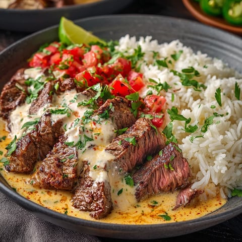 A plate of food with rice and meat.