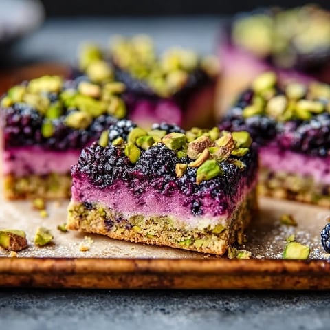 A slice of blueberry cheesecake with almonds on top.