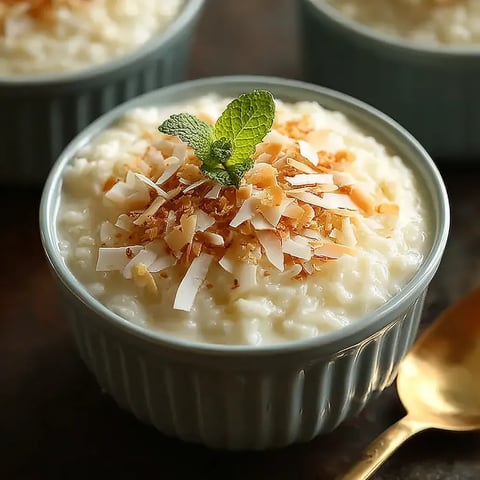 A bowl of rice with a green leaf on top.