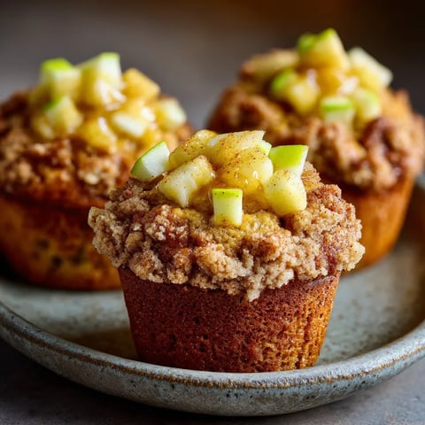 Two muffins with apples and cinnamon.