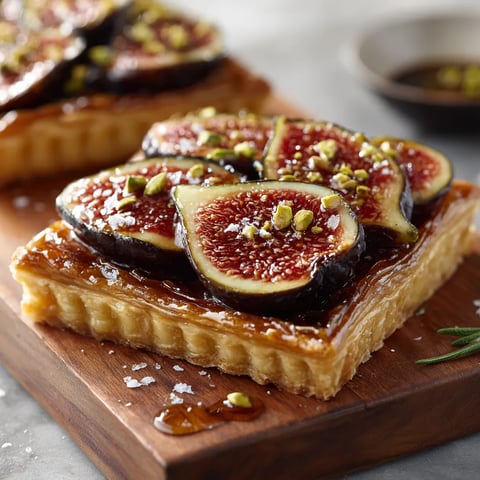 A slice of fruit pie with figs and almonds.
