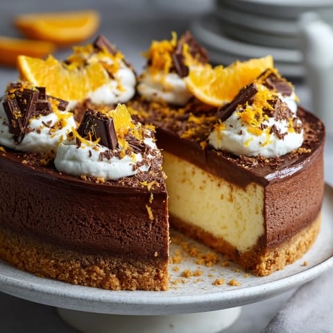 A slice of chocolate cake with orange slices on top.